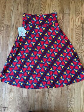 LuLaRoe Azure multi color Geometric A-Line Skirt S